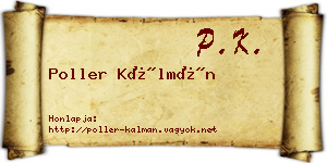 Poller Kálmán névjegykártya
